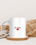 Mug Romantique Français – Je t’aime / Bon café Chérie