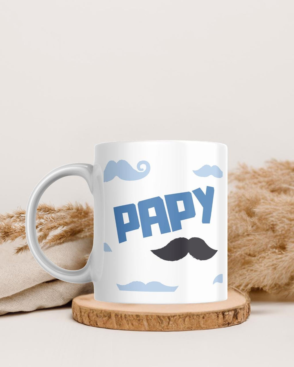 Mug Papy Personnalisé avec Photo – Cadeau Papy Original – Tasse Papy Moustache – Cadeau Grand-Père – Fête des Pères – Mug Photo Personnalisé