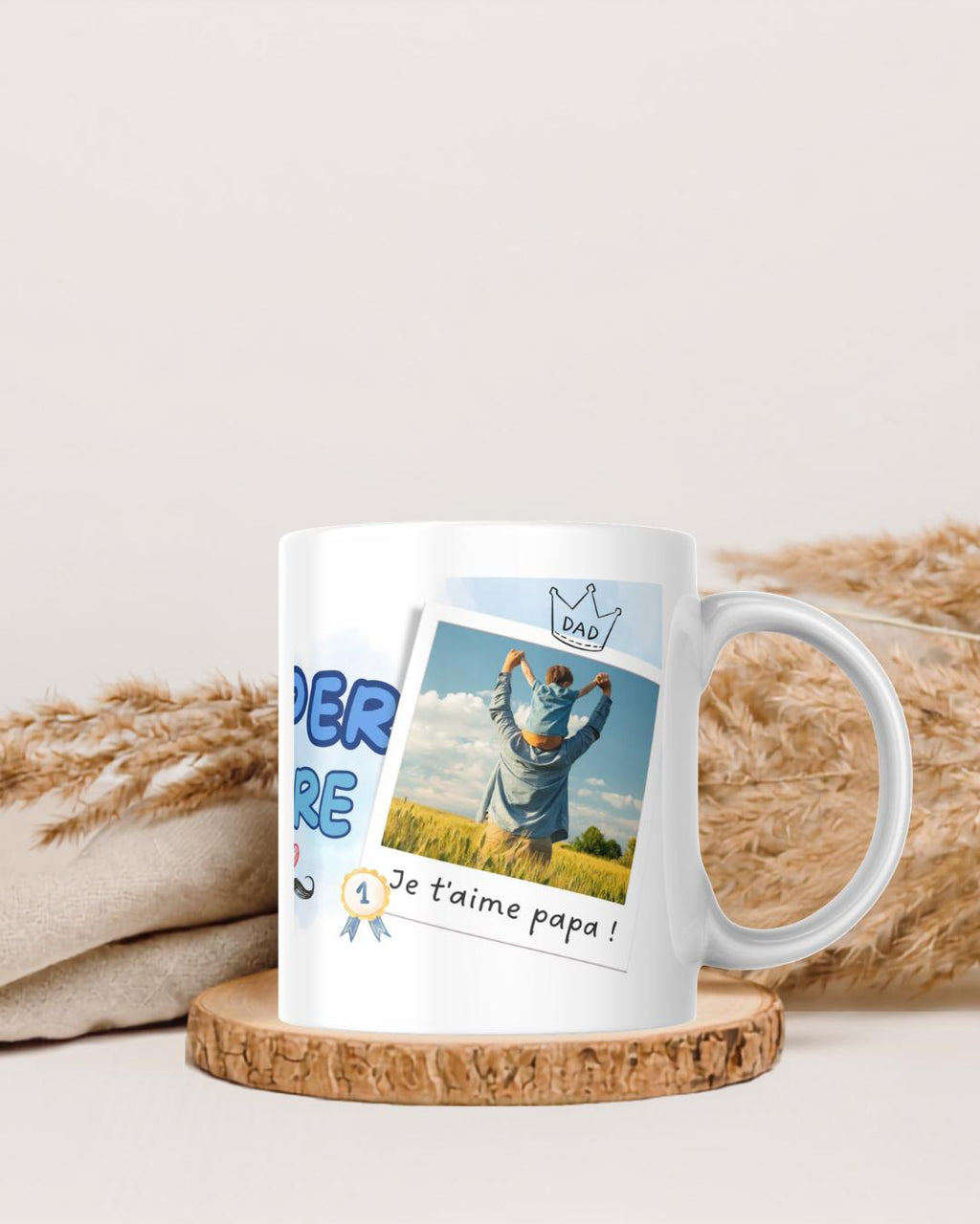 Mug Super Père Personnalisé avec Photo | Cadeau Fête des Pères | Tasse Papa Unique
