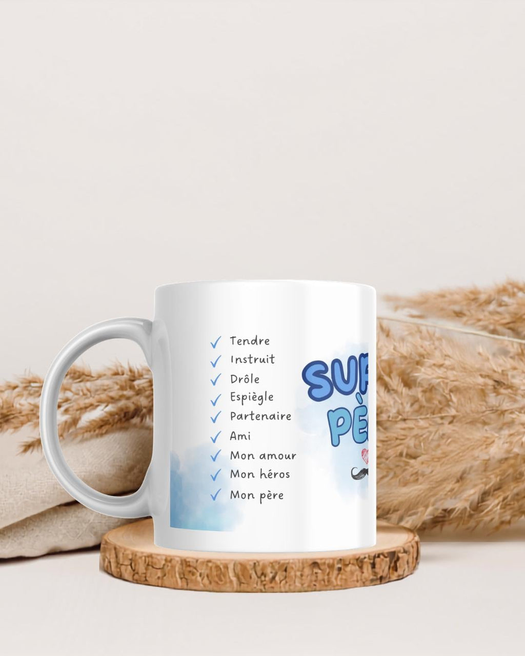 Mug Super Père Personnalisé avec Photo | Cadeau Fête des Pères | Tasse Papa Unique