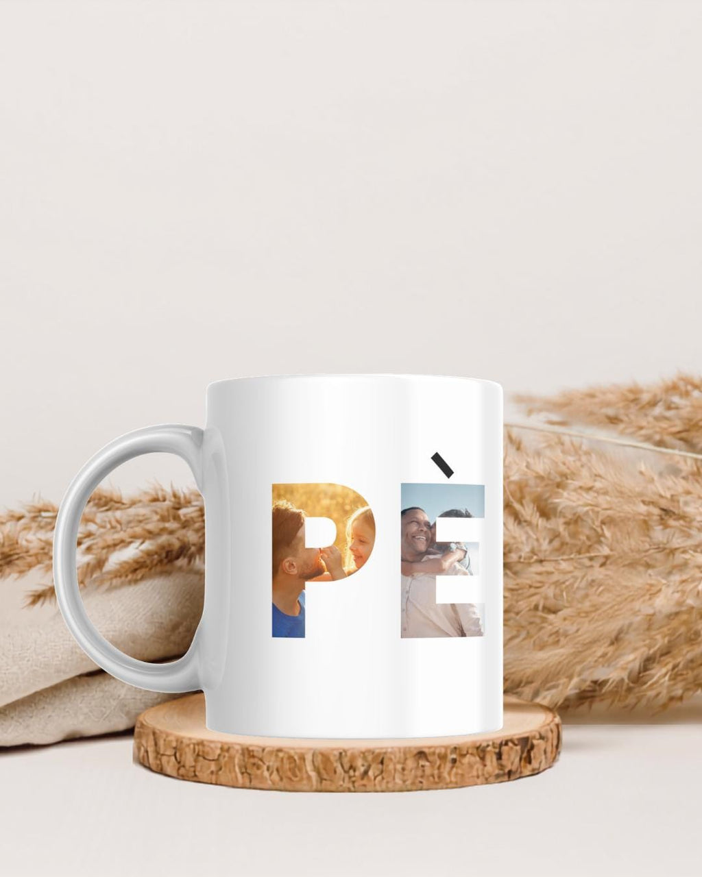 Mug Photo Papa Personnalisé | Tasse "PÈRE" avec Photos | Cadeau Fête des Pères Unique