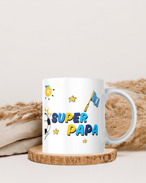 Mug Papa Personnalisé avec Photo | Cadeau Fête des Pères Football | Tasse Super Papa