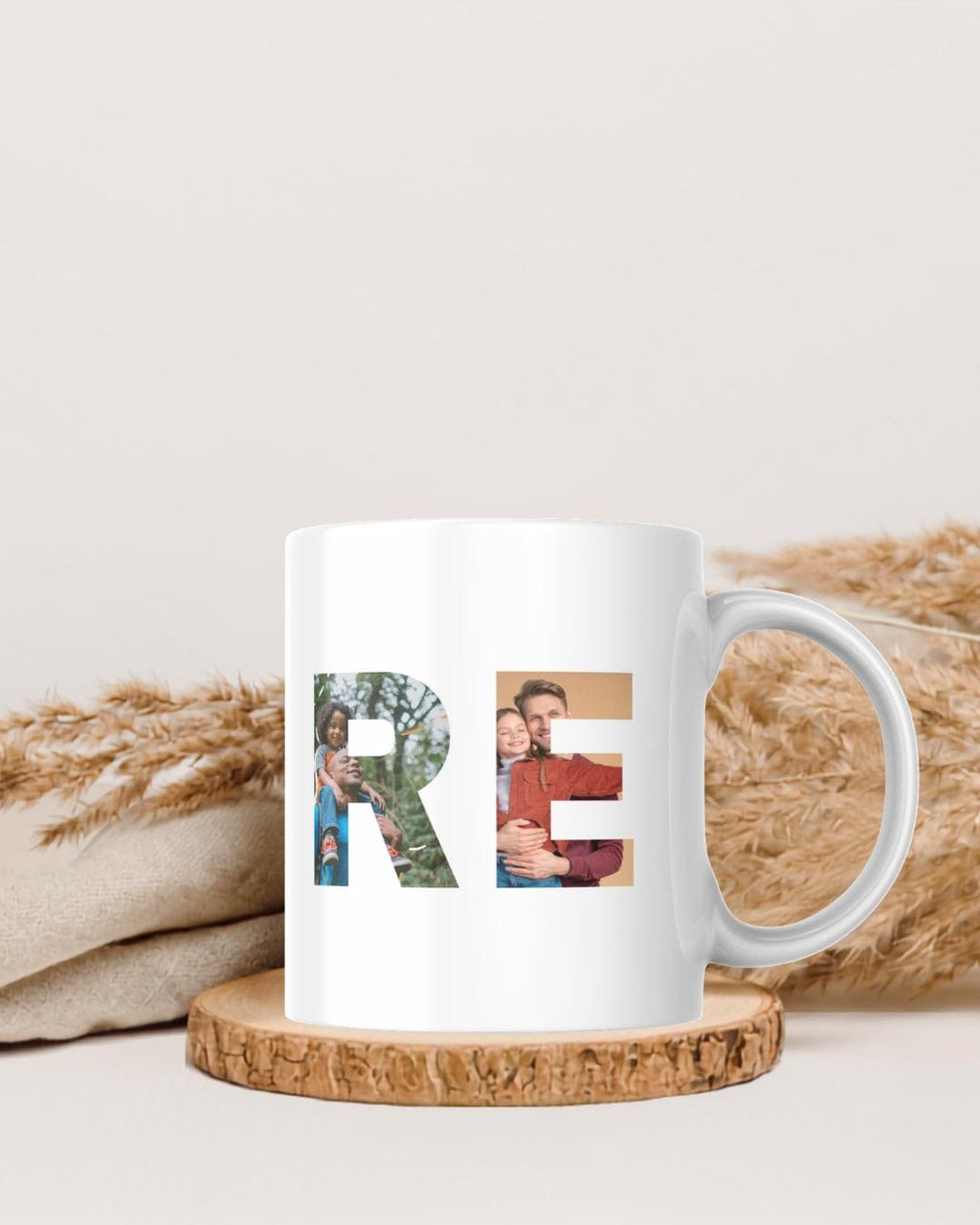 Mug Photo Papa Personnalisé | Tasse "PÈRE" avec Photos | Cadeau Fête des Pères Unique