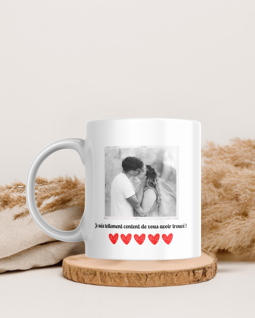 Mug Personnalisé avec Photo et Date Spéciale | Cadeau Romantique pour Couple
